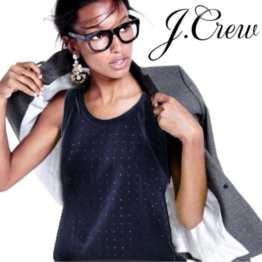 J.Crew Preppy Blue Rhinestone Tank Women’s Size Small